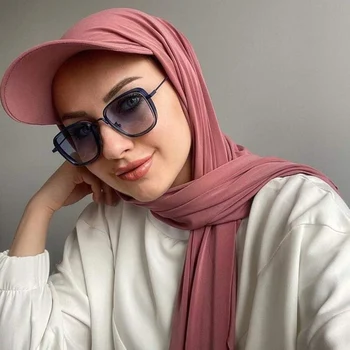 2022 Nové Módne Ženy Hidžáb šiltovky s Instant Dres, Šál Pripravený Nosiť Hidžáb Headwrap Islamské Oblečenie Príslušenstvo