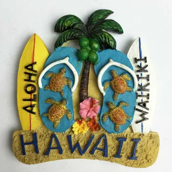 QIQIPP USA turistické atrakcie Havaj cestovné zber magnet na chladničku magnet surf beach topánky