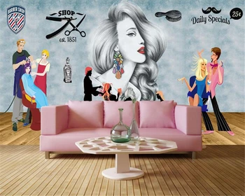 beibehang HD Výzdoba Interiéru Tapety Moderné Módne Ručne Maľované Krásy holičstvo, Náradie stenu papiere domova papier peint