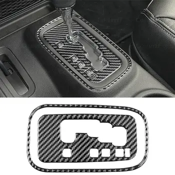 Carbon Fiber Kryt Pre Jeep Wrangler JK 2007-2017 Centrum regulačné zariadenia Panel Dekoratívne Nálepky Kryt Kotúča, Trim Auto Príslušenstvo