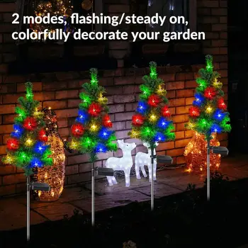 Vonkajšie Solárne, Vianočné Ozdoby na Vianočný Stromček Vkladov Led Cesta Svetla Vodotesný LED Vianočné Záhrada Dvore Svetlá na Prechádzku