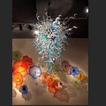 svetlé farebné Murano skla lustre veľké závesné led luster na predaj
