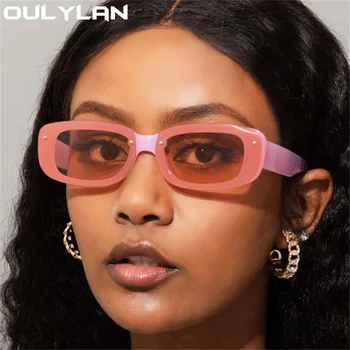 Oulylan Módne Malé Rám Námestie slnečné Okuliare Ženy Luxusný Dizajn Značky Sexy, Cool Pink Slnečné Okuliare Pre Ženy UV400