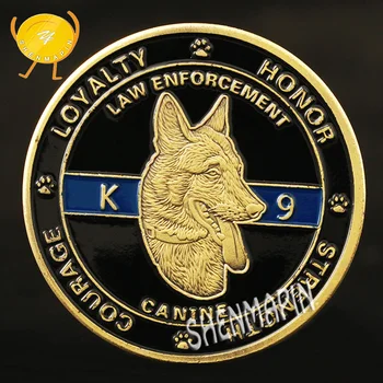 Policajný Pes K9 Pamätné Mince Venované Vernosť Policajný Pes Česť Medaila Mincí, Zberateľských Strážcovia Noc