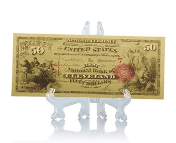 Zberateľskú Americký Gold Bankoviek 1875 Rok 50 Dolár Zlatom Svete Papierových Peňazí Kvalitné Umelecké Remeslá Zlatý Účet Poznámka: